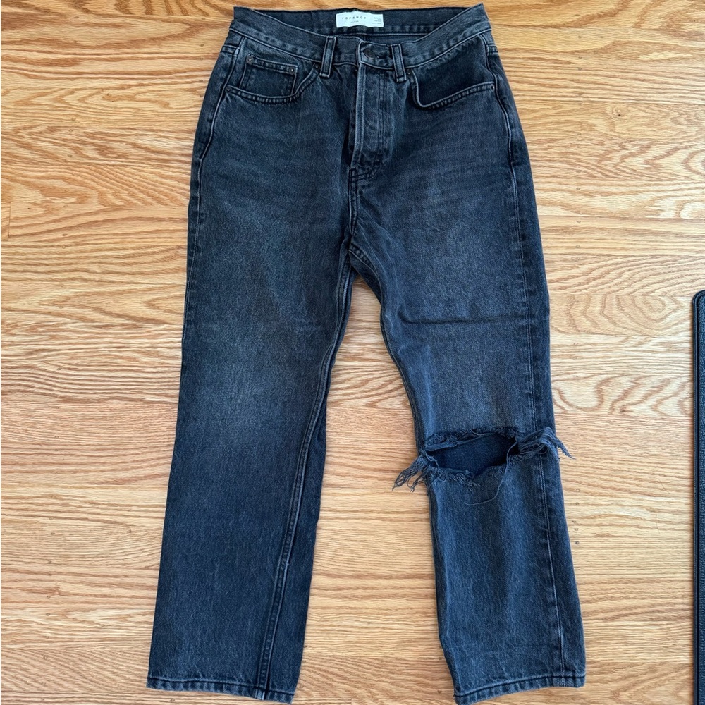 Top shop Editor black buttonfly jeans 27P